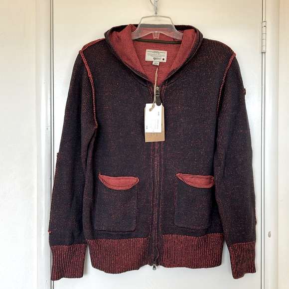 Cockpit USA NWT Mens Hoodie Sweater Orange / Brown Size Large